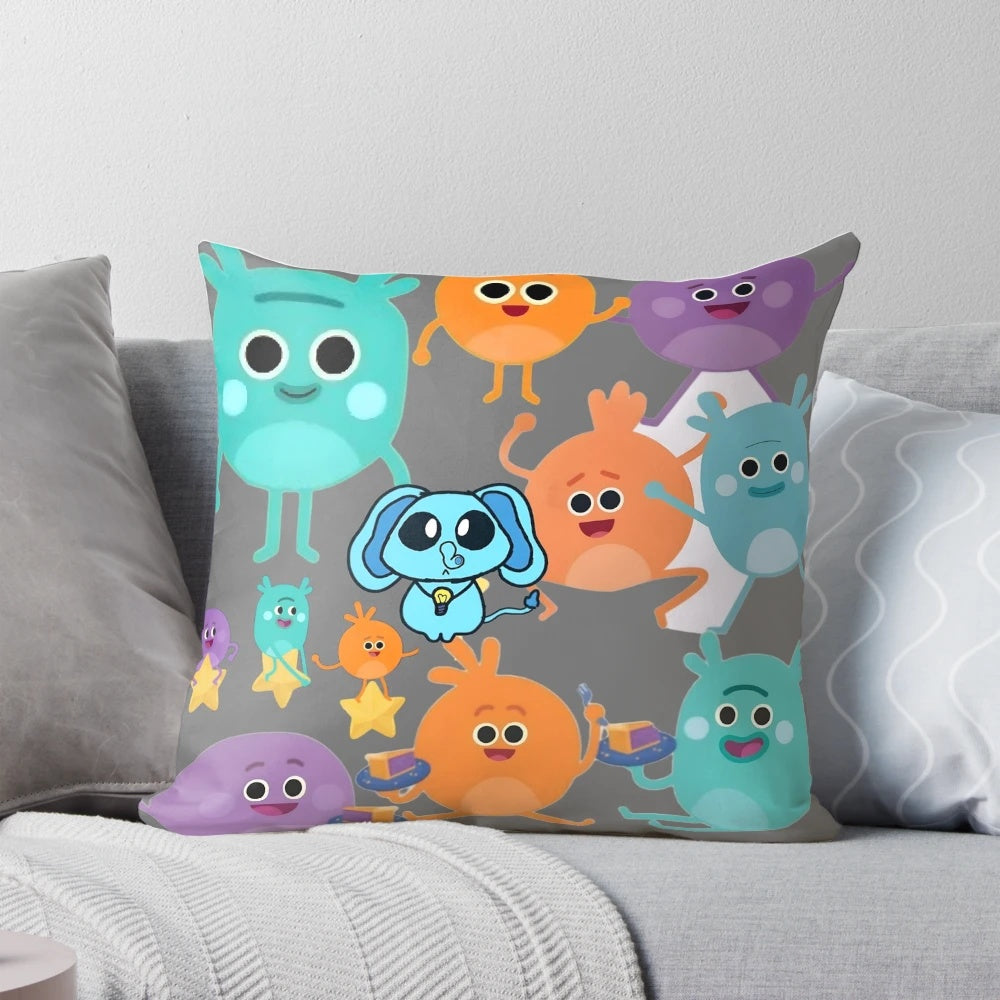 Colorful and whimsical Bumble Nums kids pillow with a cartoon design