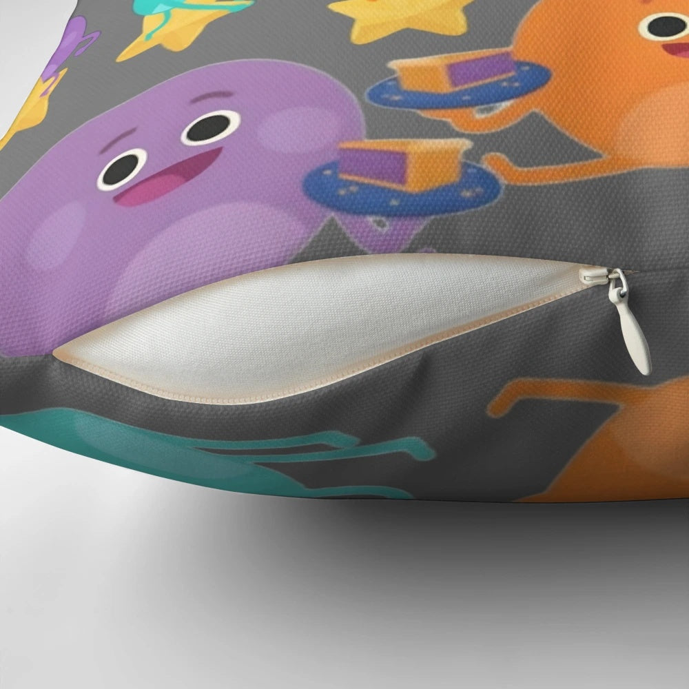 Colorful and whimsical Bumble Nums kids pillow with a cartoon design
