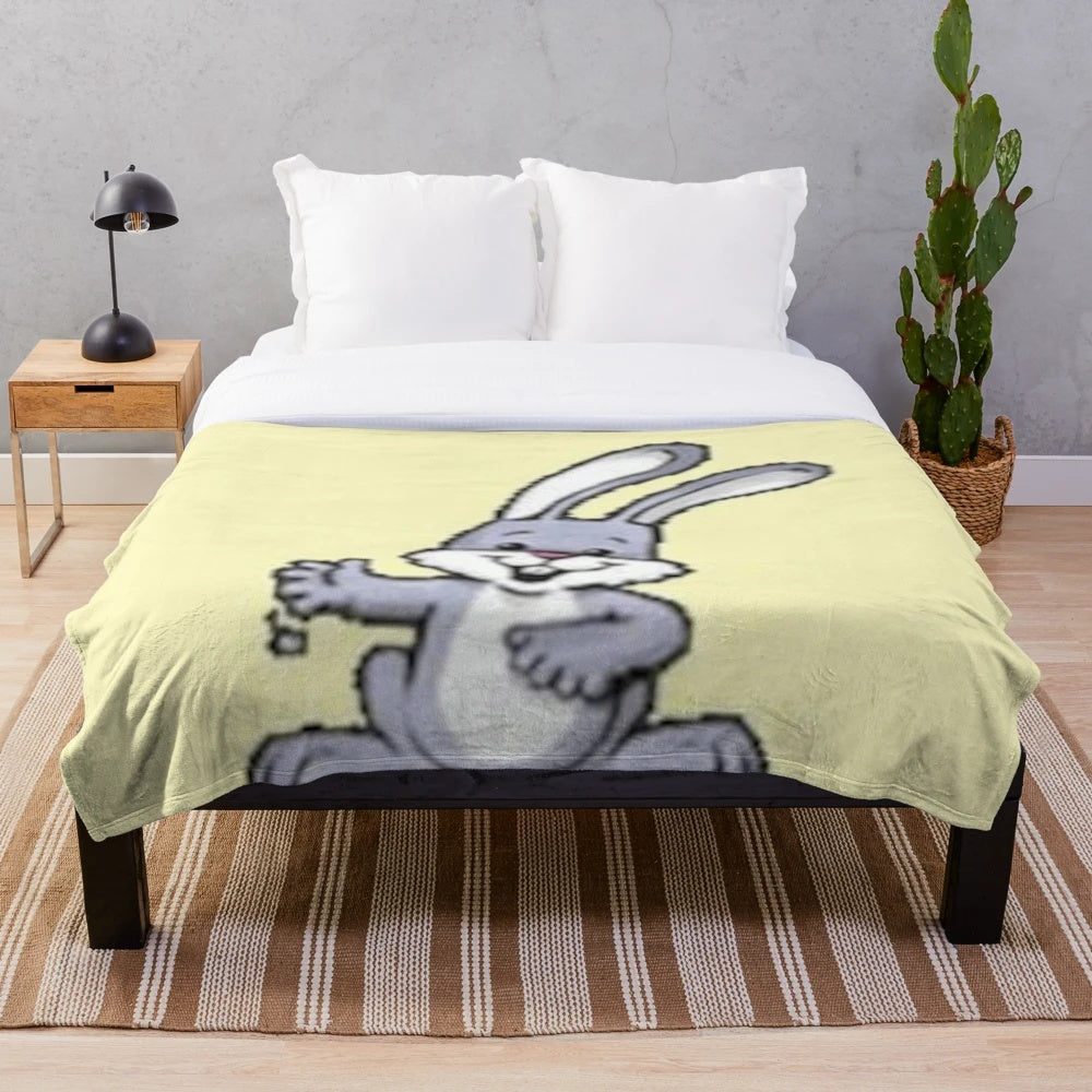 Cute bunny plush blanket