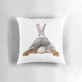 Soft, plush decorative pillow featuring a cute bunny rabbit's tail and butt.