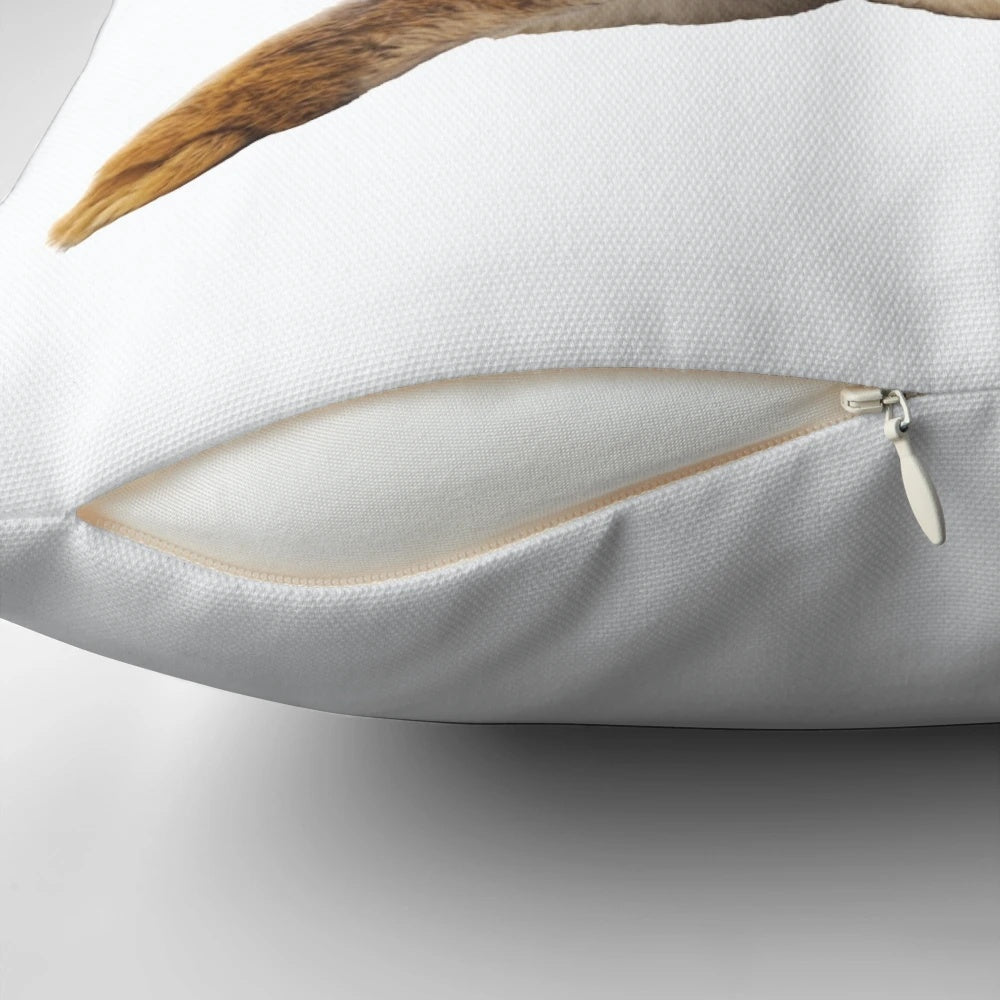 Soft, plush decorative pillow featuring a cute bunny rabbit's tail and butt.