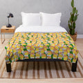 White-bellied caique parrot plush blanket with a cute, patterned design
