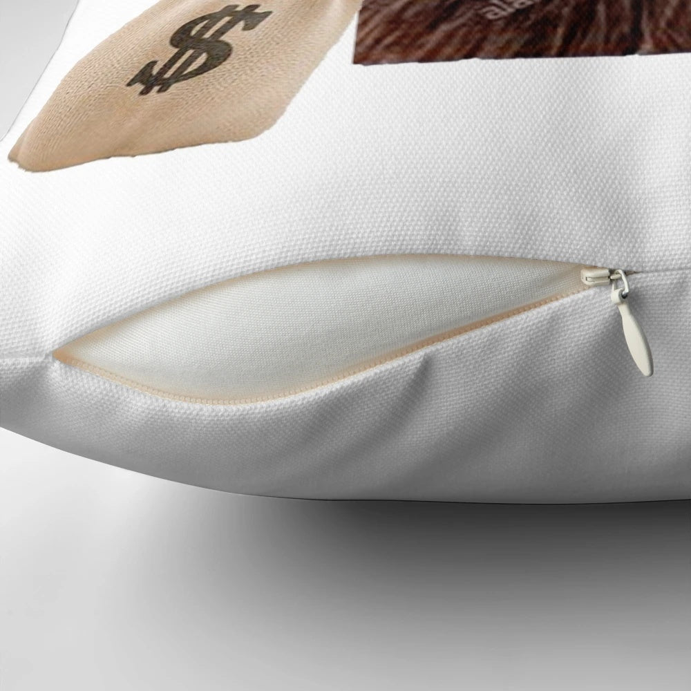 Soft, plush capybara accent pillow with a sitting, adorable design