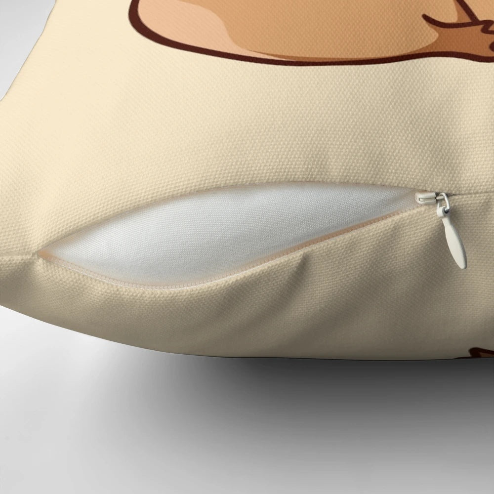 Soft and plush pillow featuring a cute capybara and bird design