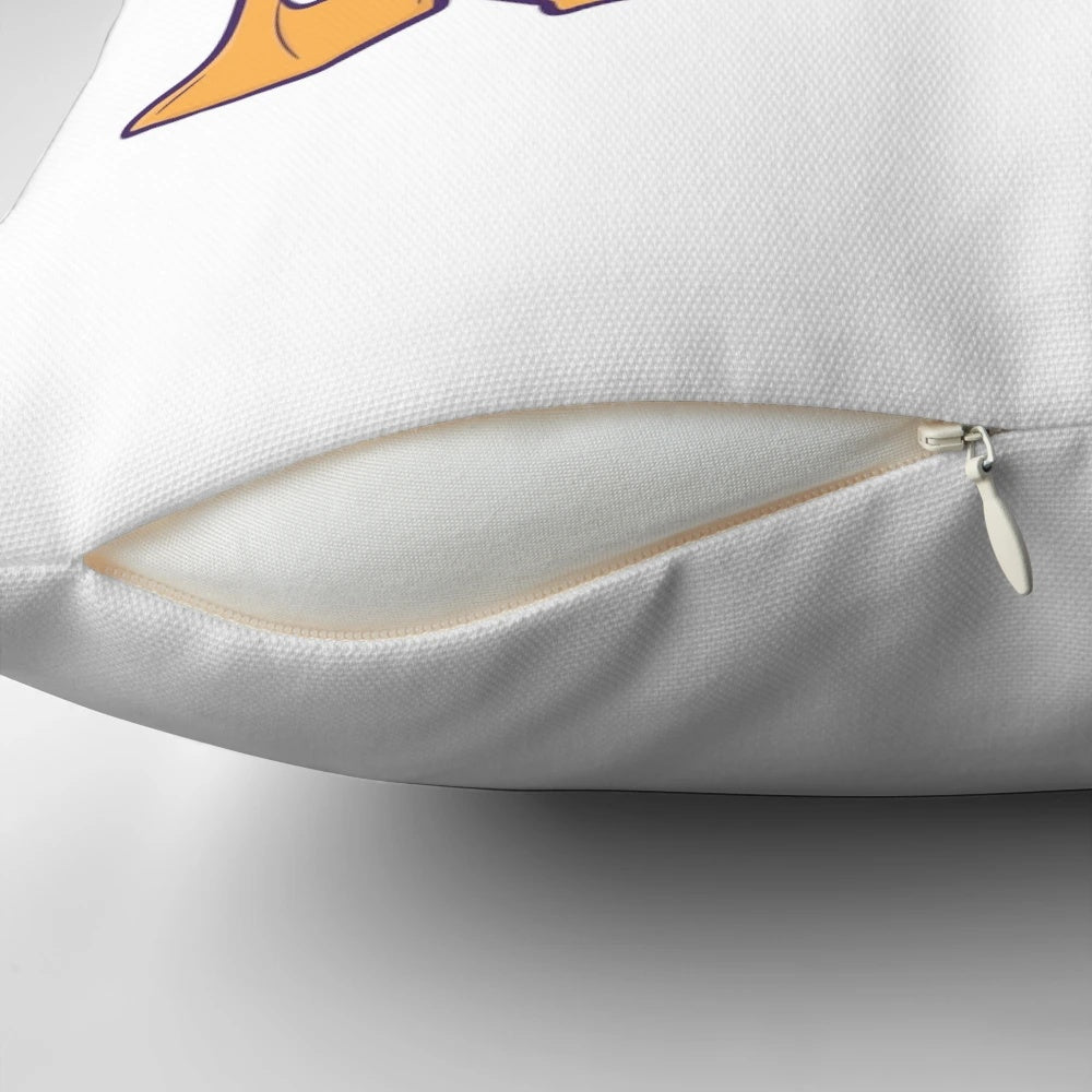 Cute and funny meme pillow featuring a pelican trying to eat a relaxed capybara