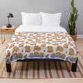 Capybara pattern plush blanket featuring a cute, friendly cartoon capybara design