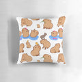 Soft and cuddly capybara pattern throw pillow with a cute, cartoon-style design