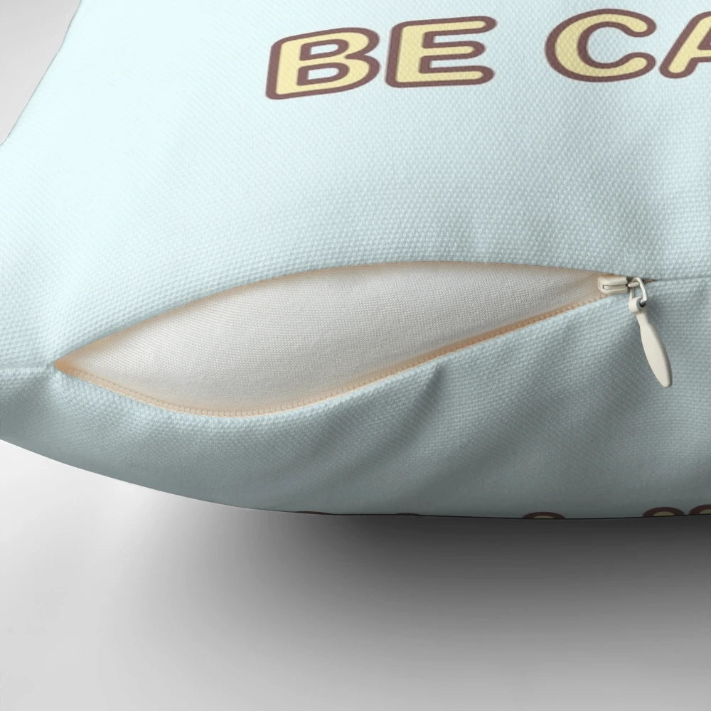 Cute and hilarious capybara-themed throw pillow with "Don't Worry, Be Cappy!" text