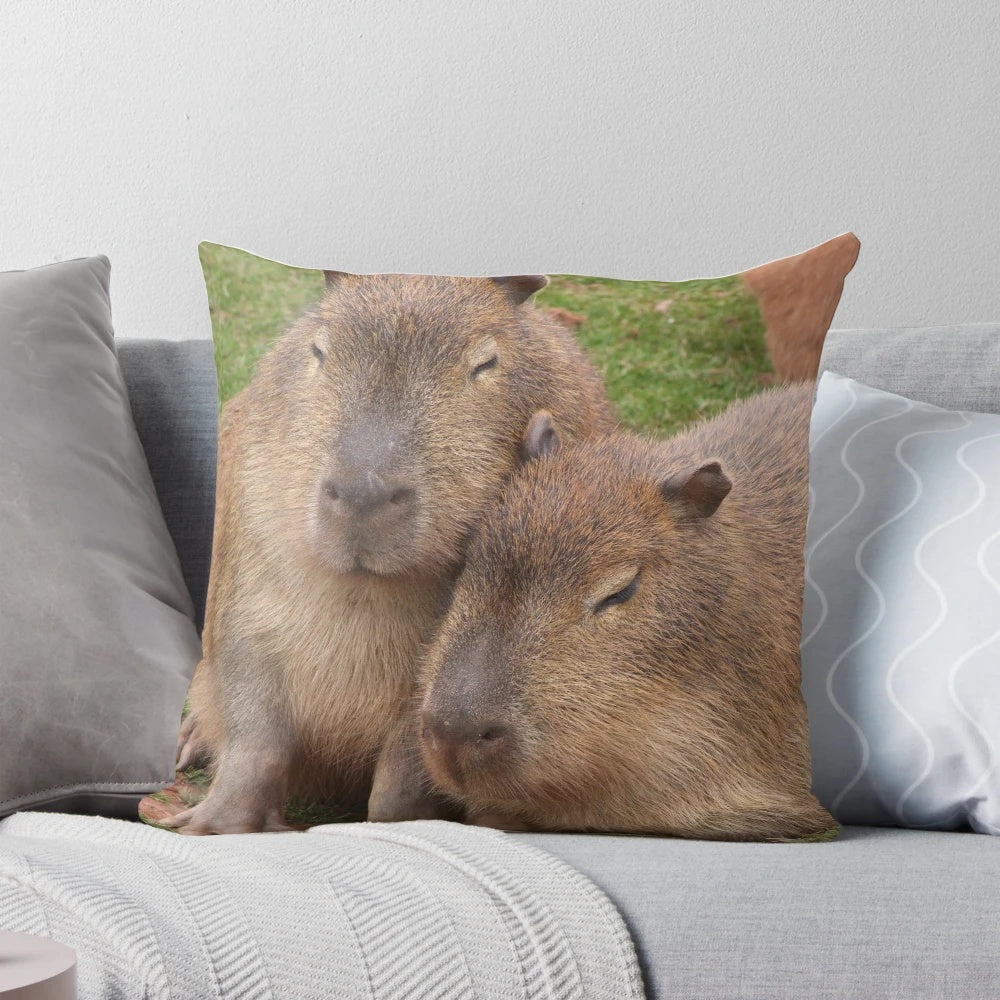 Soft, plush capybara pillow for home decor