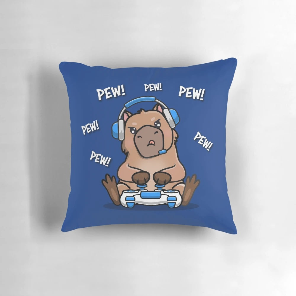 Soft and plush capybara pillow, perfect for adding a touch of cuteness to any room.