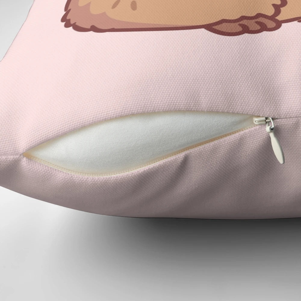 Cute capybara plush pillow with bubble tea or boba tea design