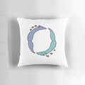 A cozy, decorative pillow featuring a cute cartoon fox couple in love.