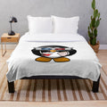 Cute 3D penguin character plush blanket for cinema and movie enthusiasts