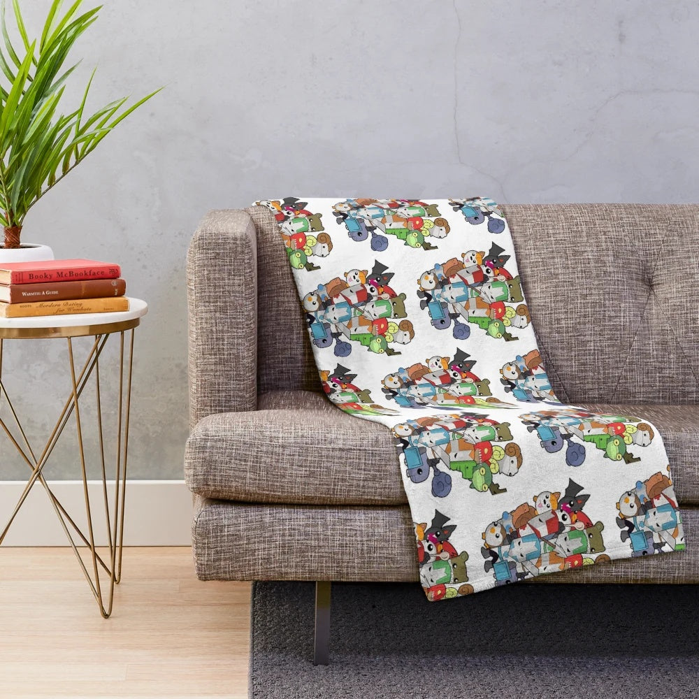 Castle Crashers inspired plush blanket featuring a cute knight design