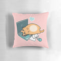 Soft and plush cat-shaped pillow designed to support your laptop while adding a touch of whimsy to your workspace.