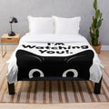 Cute cat plush blanket with soft, cuddly design