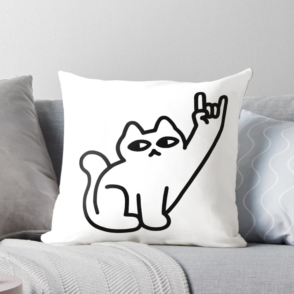 A cute kitten resting on a metal pillow, showcasing the "Cats Like Metal" design.