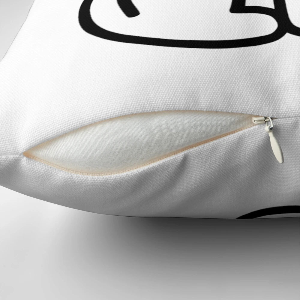 A cute kitten resting on a metal pillow, showcasing the "Cats Like Metal" design.
