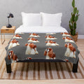 Cavalier King Charles Spaniel Plush Blanket with Cute Puppy Face