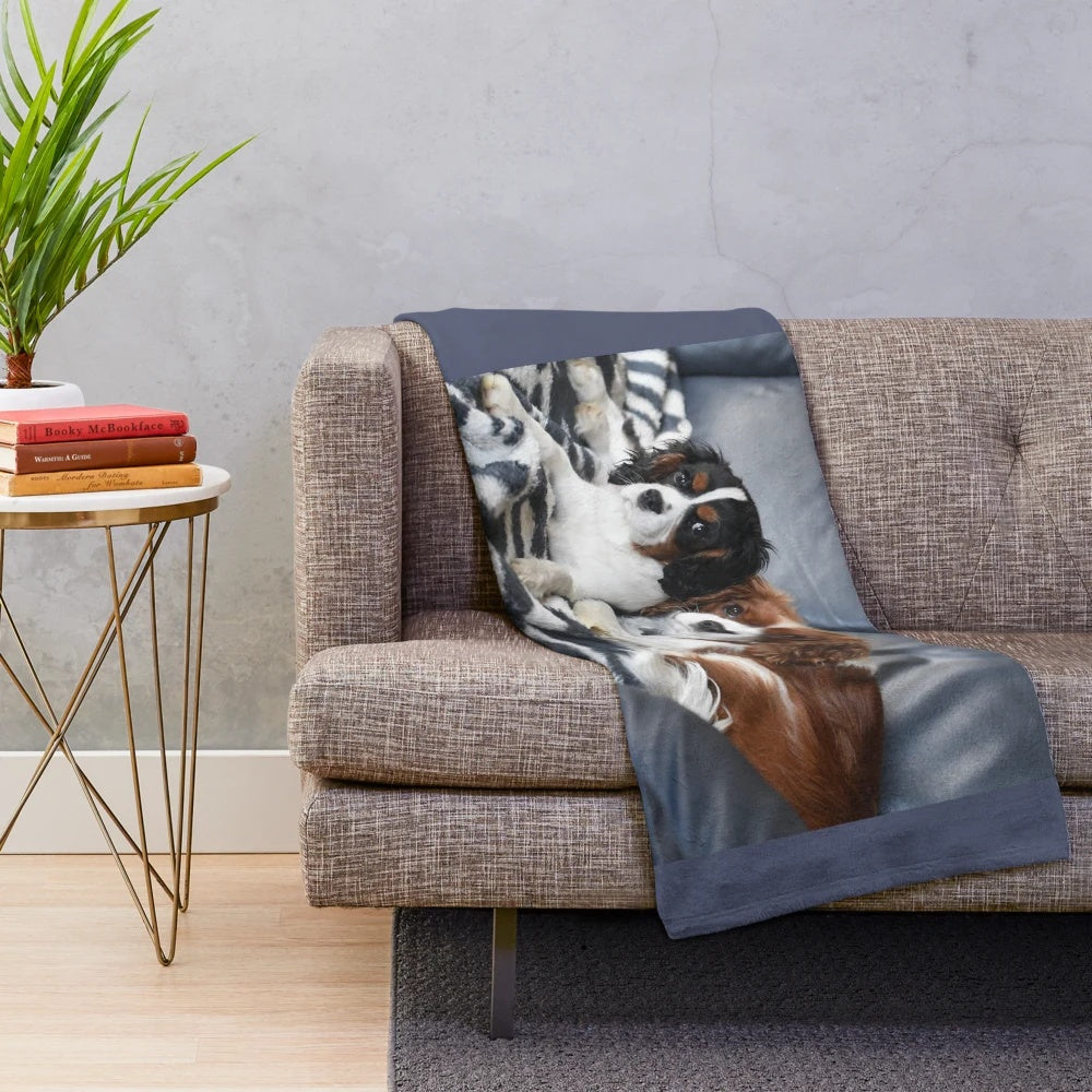 Soft and cuddly Cavalier King Charles Spaniel plush blanket