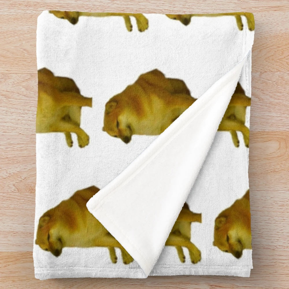 Cheems Plush Blanket - Soft and Cozy Anime-Inspired Throw Featuring the Beloved Shiba Inu Meme Dog
