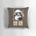 Cute and cuddly chemistry panda plush pillow featuring the periodic table elements