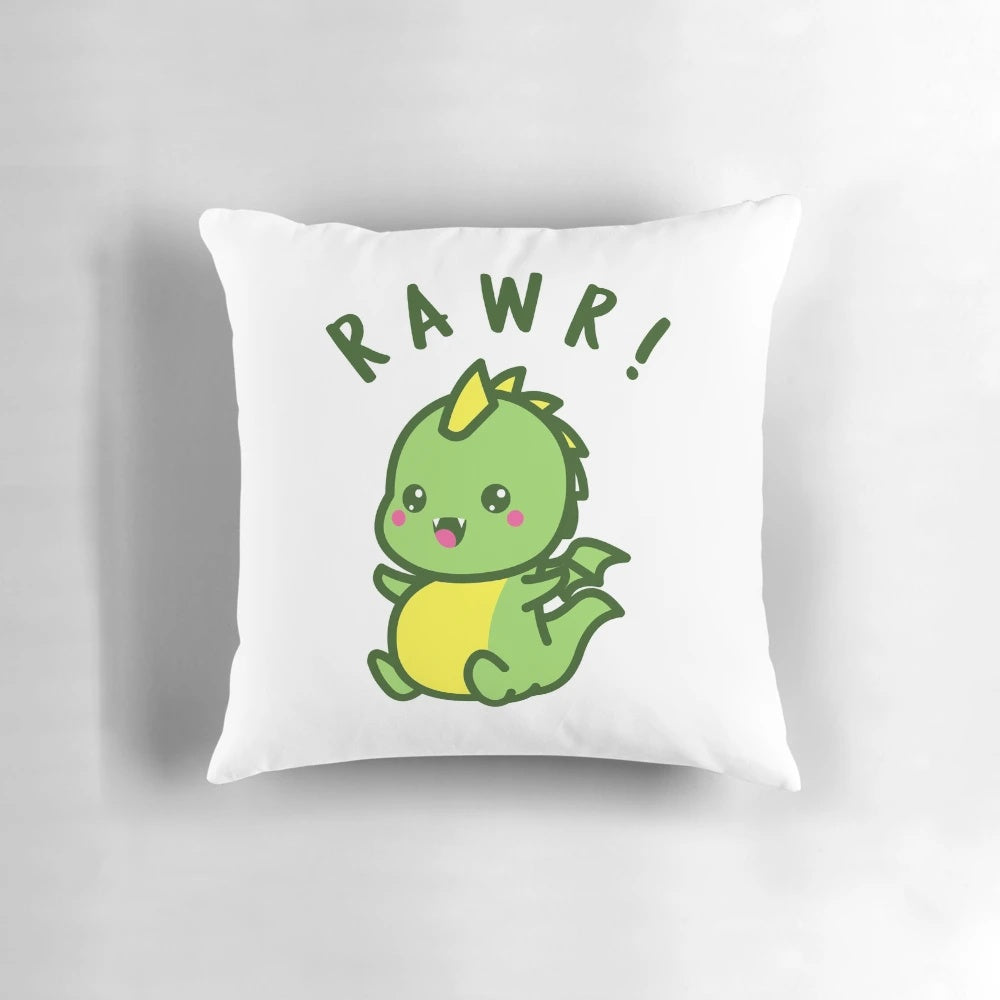 Soft and Cozy Chibi Dragon Pillow in a Vibrant Green Color