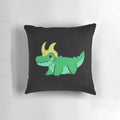 Cute chibi-style plush pillow in the shape of a green crocodile, featuring the Marvel character Loki