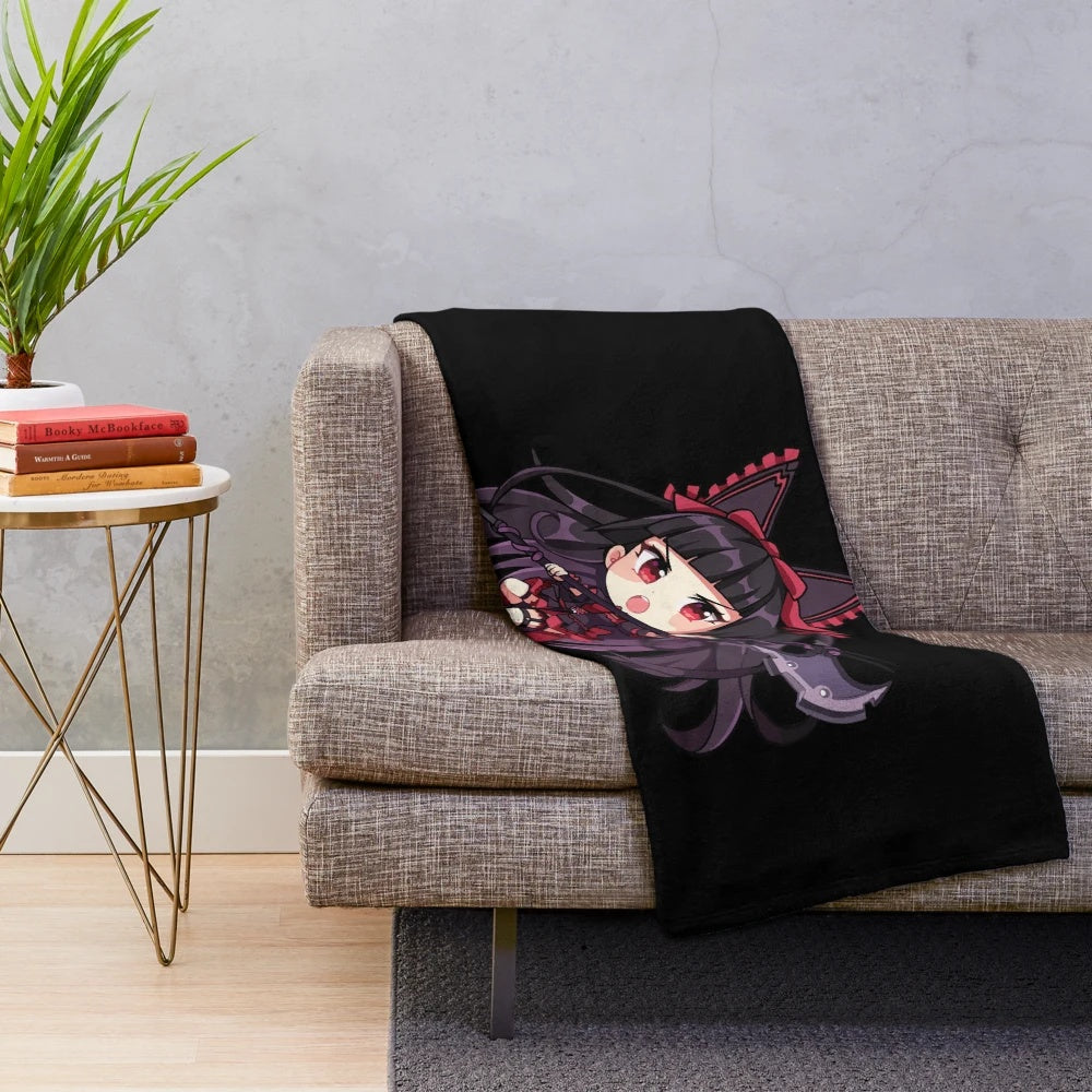 Rory Mercury chibi plush blanket featuring the anime girl character