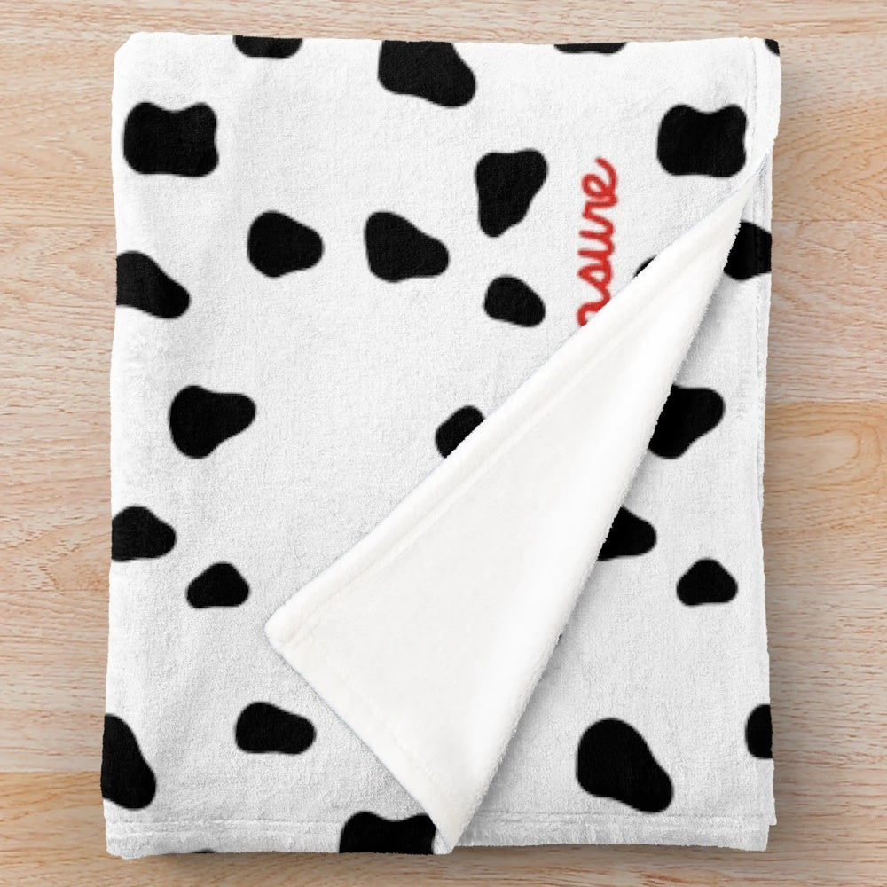 Soft and Cuddly Chick Plush Blanket with Black Spots