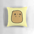 Soft and plush chicken nugget-shaped pillow in a cute, kawaii style