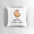 Soft, plush chicken nugget-shaped pillow for a fun and playful home accent