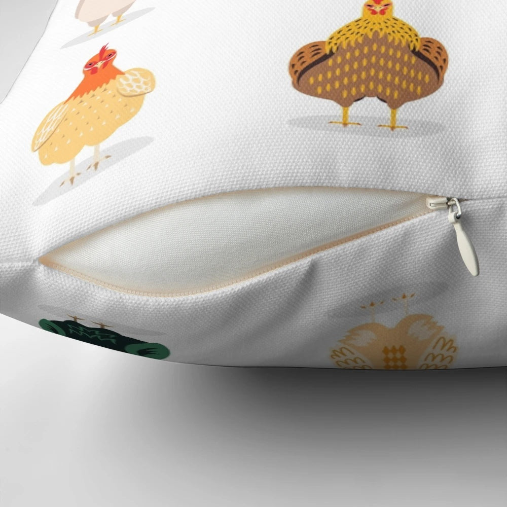 Vibrant and Colorful Chicken Shaped Throw Pillow