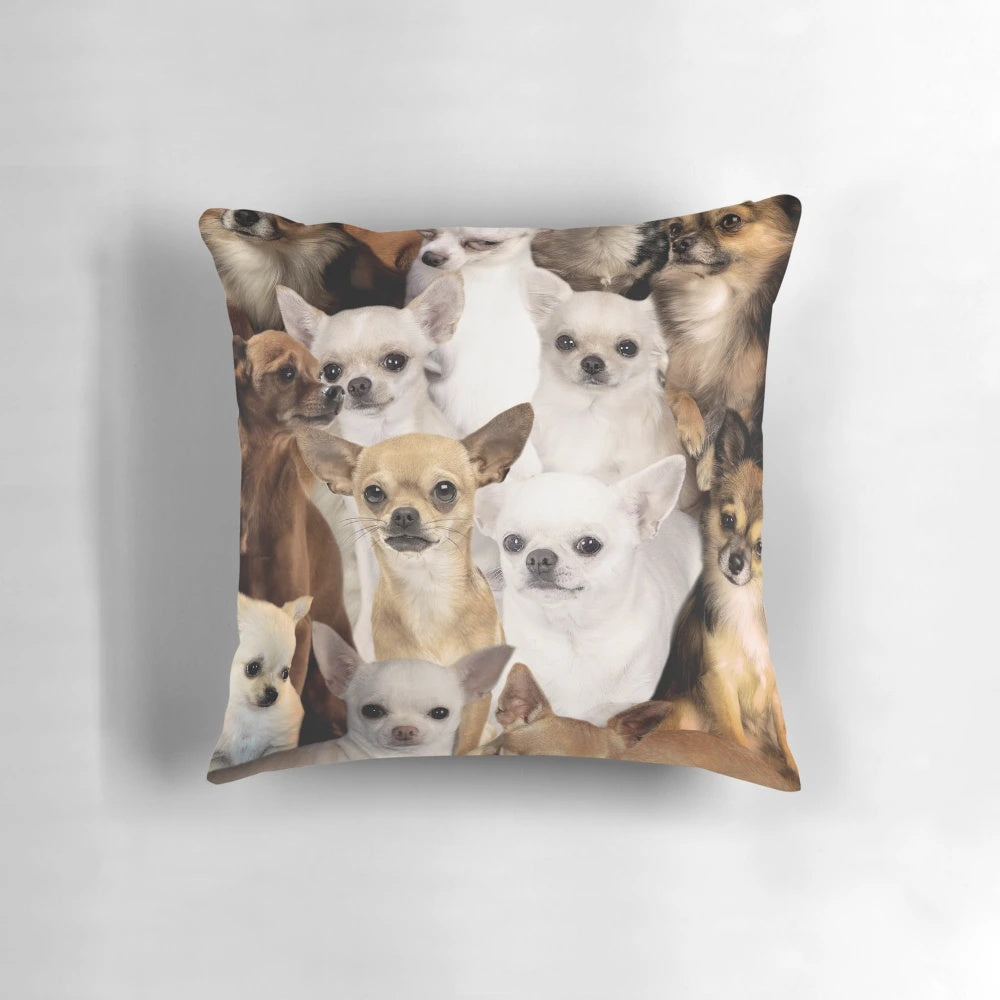 Soft, plush chihuahua-themed pillow for cozy home decor