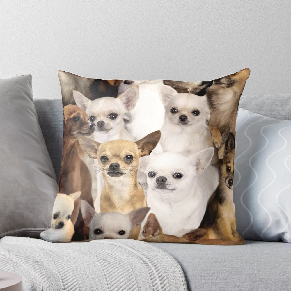 Soft, plush chihuahua-themed pillow for cozy home decor