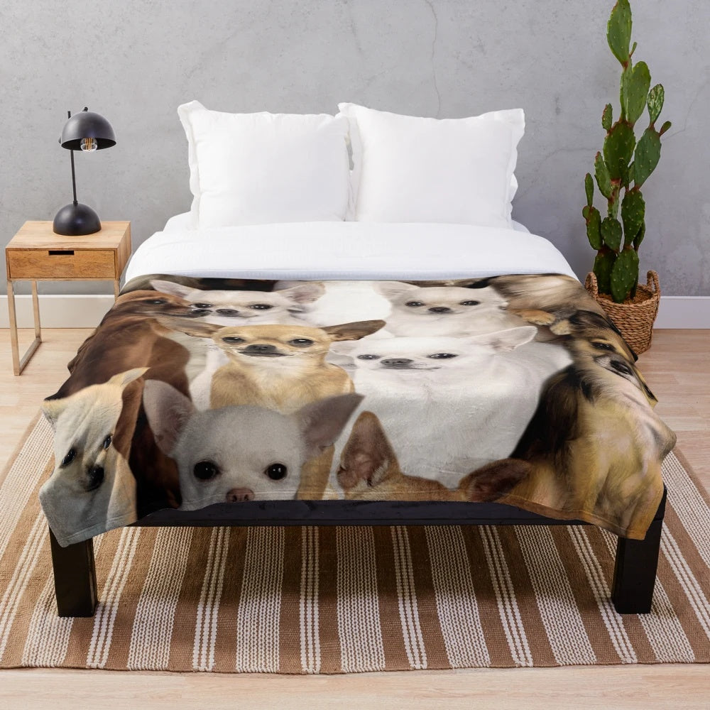 Cozy chihuahua plush blanket for pet owners
