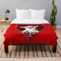 Chihuahua plush blanket with heart design for Valentine's Day