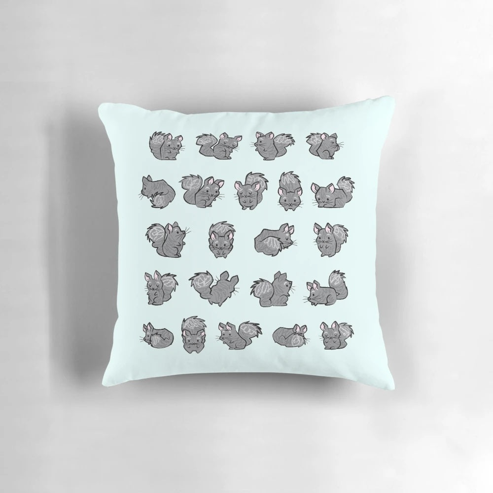 Illustration of a cute chinchilla on a plush pillow