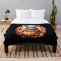 Soft and cuddly chinchilla plush blanket in autumn colors