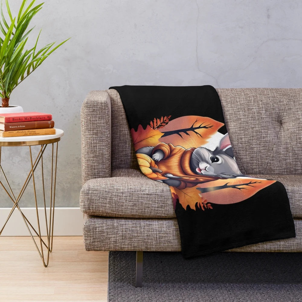 Soft and cuddly chinchilla plush blanket in autumn colors