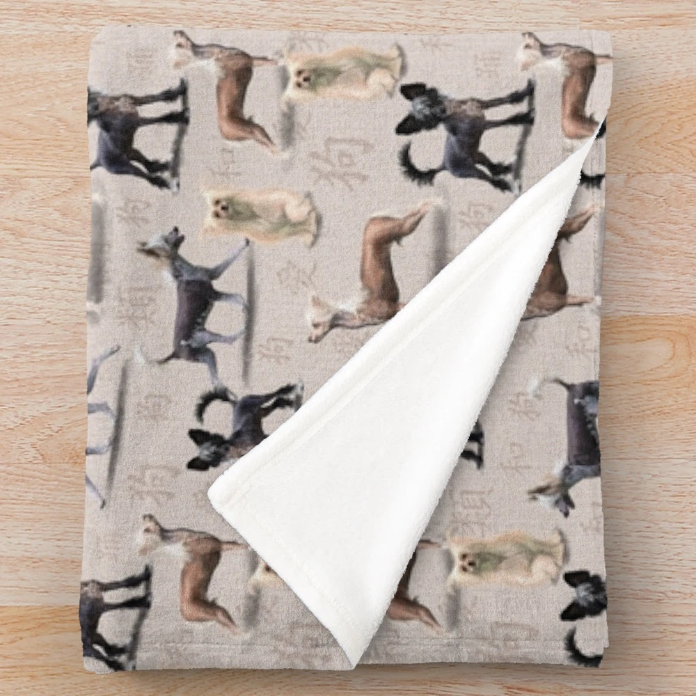 Chinese Crested Dog Plush Blanket