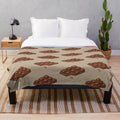 Chocolate-themed plush blanket with bitten chocolate design