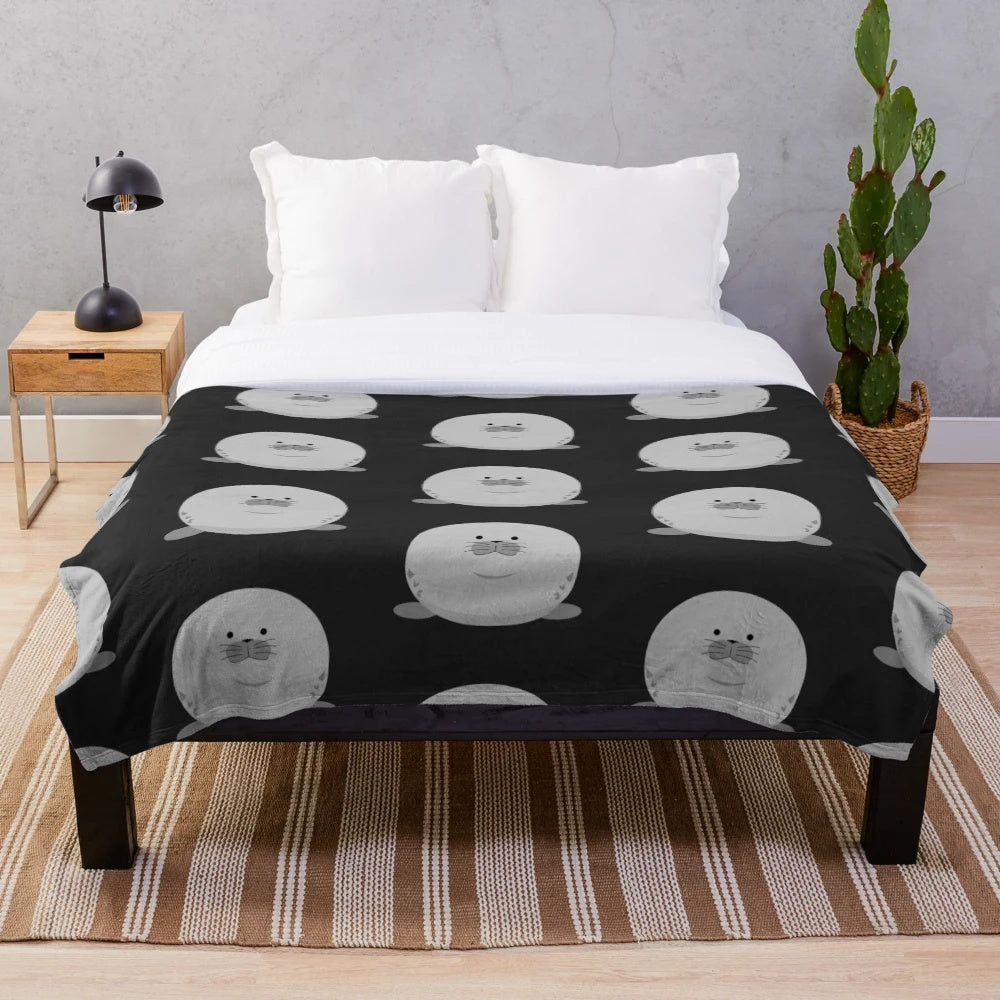 Cute chonky seal plush blanket