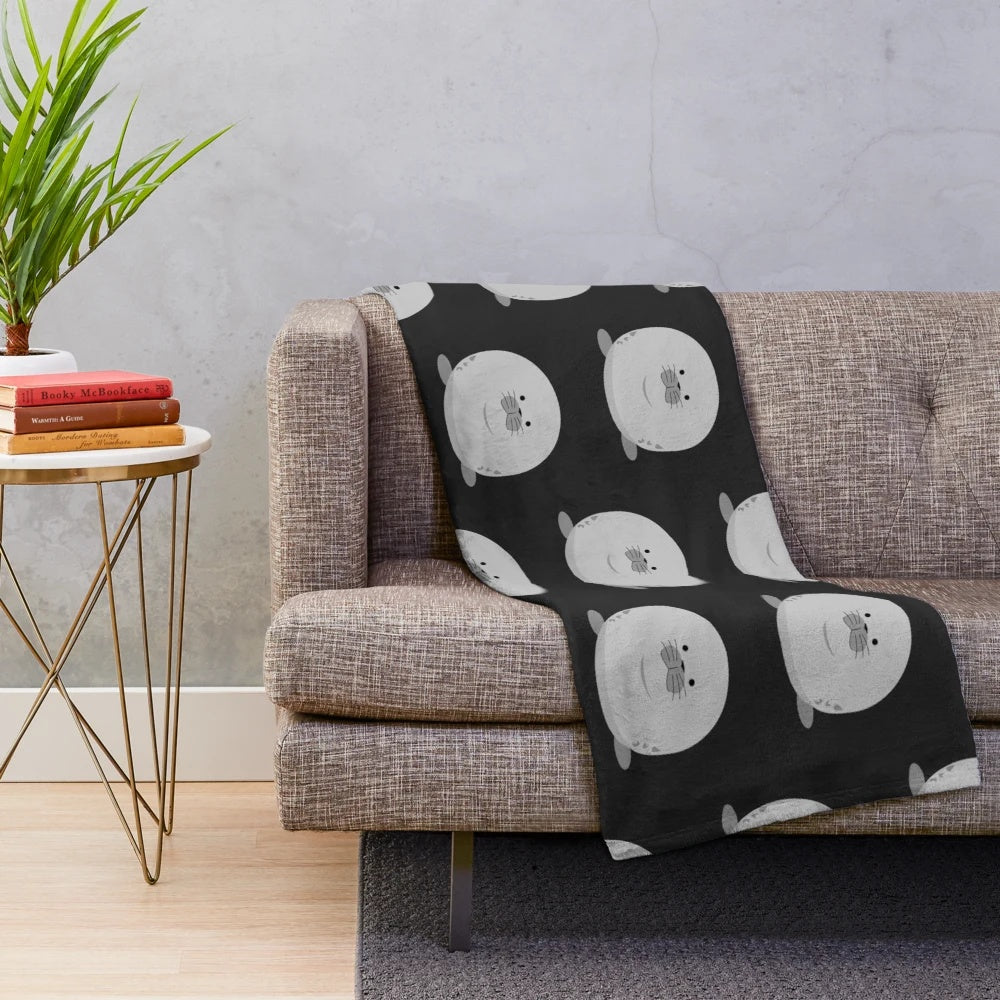 Cute chonky seal plush blanket