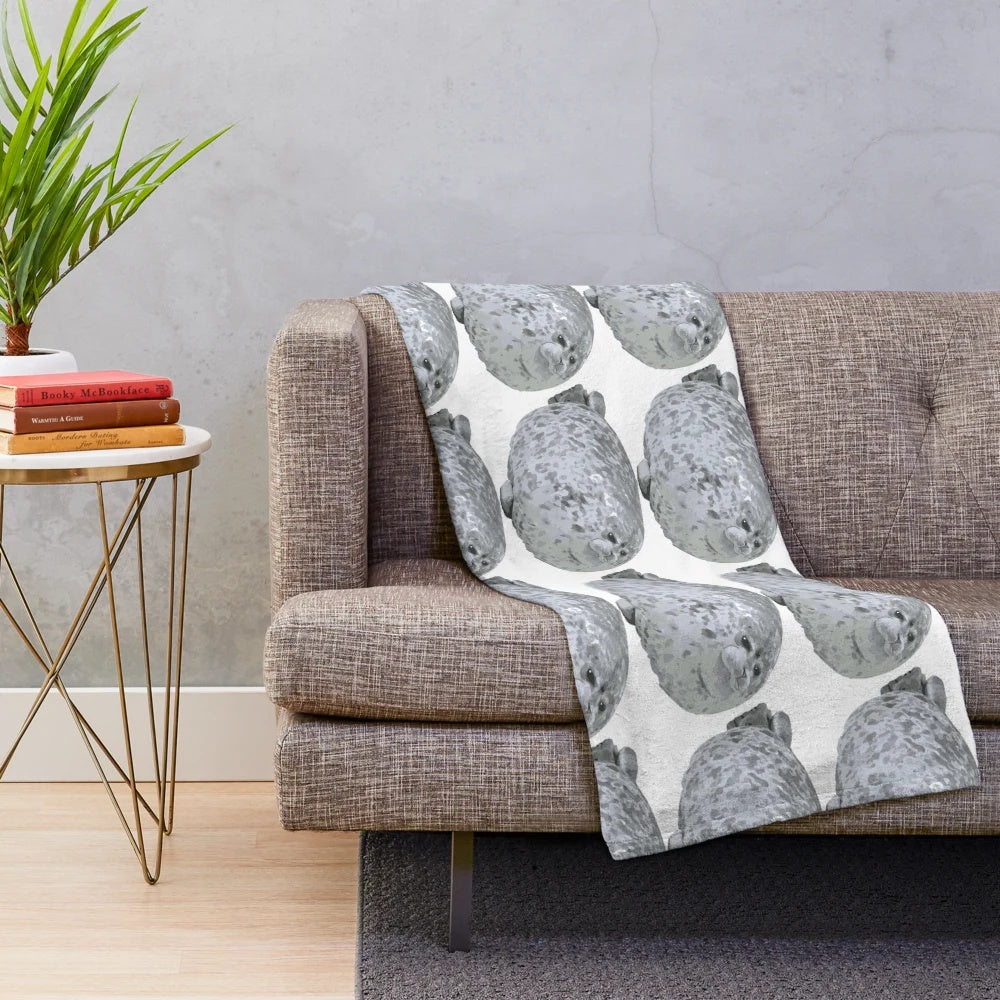 Cute and chubby seal plush blanket