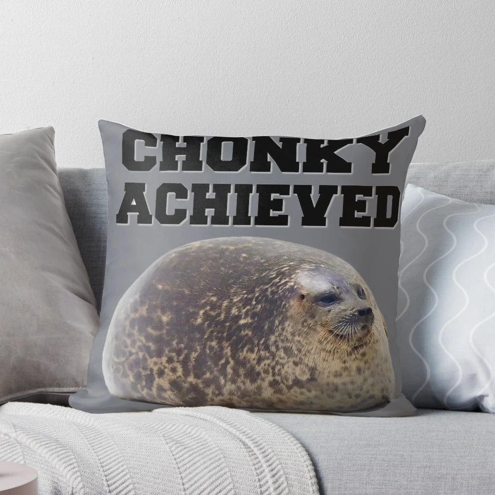 Soft and plush chunky seal pillow, perfect for cozy decor and snuggles.