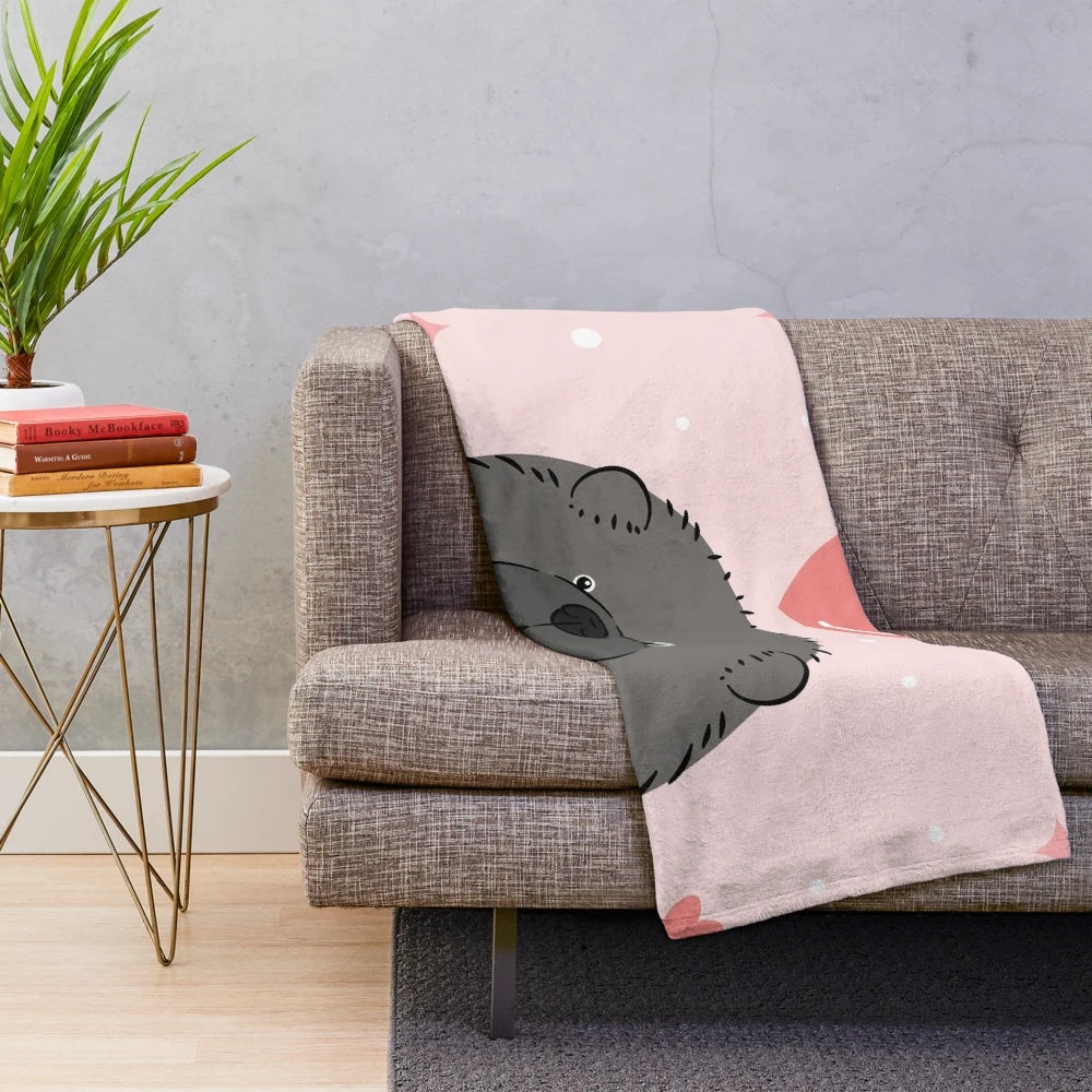 Soft and cuddly black chow chow plush blanket
