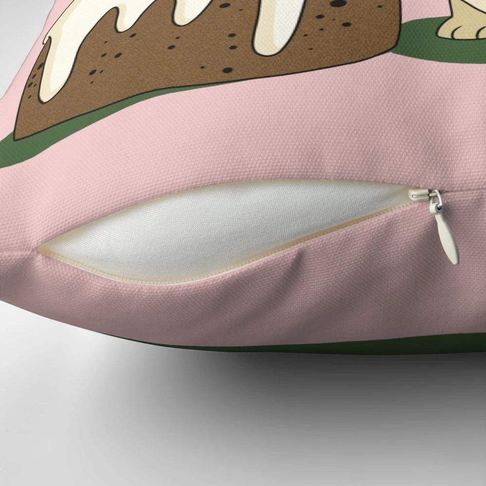 Cute and playful Christmas-themed Corgi dog pillow with a festive, digital art design