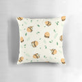 A soft, plush pillow featuring a cute, chubby bumble bee design