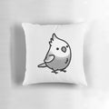Soft, plush pillow in the shape of a white-faced pearl cockatiel, a beloved pet bird.